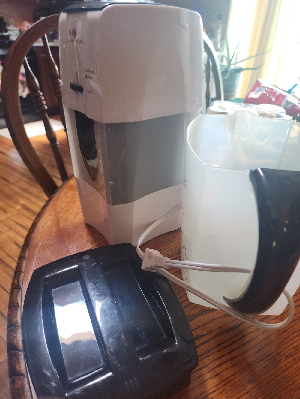 White and Black Electric Coffee Grinder - Compact Kitchen Appliance